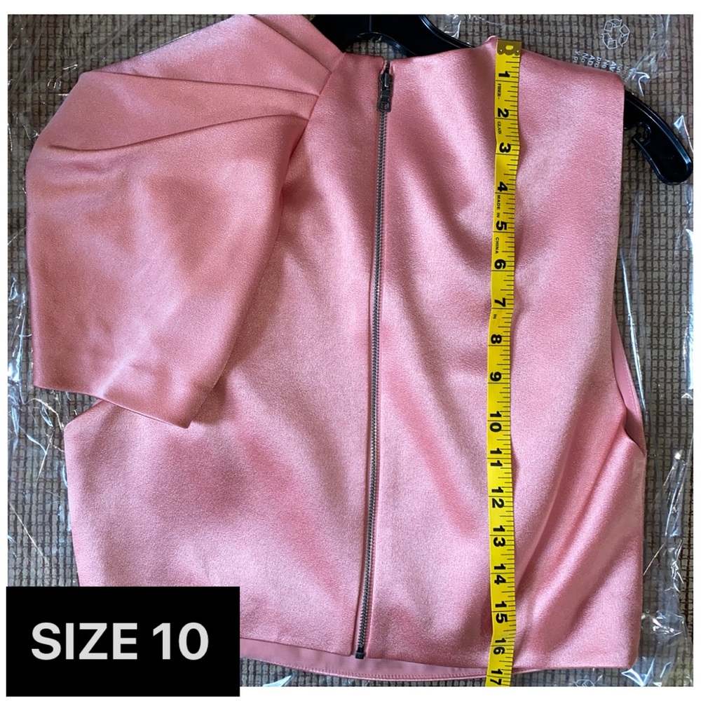 Alice + Olivia Ada Light Pink Ruffle Crop Top - Picture 9 of 16